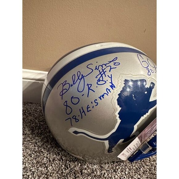 Billy Simms signed autographed Detroit Lions Full Size Replica Helmet JSA - Picture 2 of 8